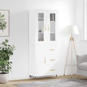 vidaXL Highboard hvit 69,5x34x180 cm konstruert tre