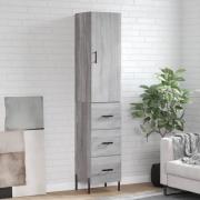 vidaXL Highboard grå sonoma 34,5x34x180 cm konstruert tre