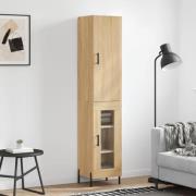 vidaXL Highboard sonoma eik 34,5x34x180 cm konstruert tre