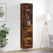 vidaXL Highboard røkt eik 34,5x34x180 cm konstruert tre