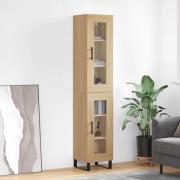 vidaXL Highboard sonoma eik 34,5x34x180 cm konstruert tre