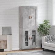 vidaXL Highboard betonggrå 69,5x34x180 cm konstruert tre