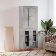 vidaXL Highboard betonggrå 69,5x34x180 cm konstruert tre