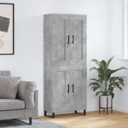 vidaXL Highboard betonggrå 69,5x34x180 cm konstruert tre