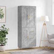 vidaXL Highboard betonggrå 69,5x34x180 cm konstruert tre