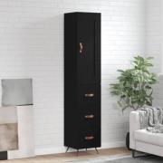 vidaXL Highboard svart 34,5x34x180 cm konstruert tre