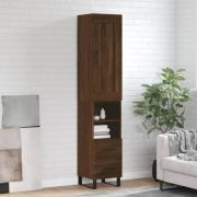 vidaXL Highboard brun eik 34,5x34x180 cm konstruert tre