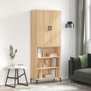 vidaXL Highboard sonoma eik 69,5x34x180 cm konstruert tre