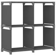 vidaXL Displayhylle med 4 kuber grå 69x30x72,5 cm stoff