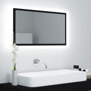 vidaXL LED-badespeil svart 80x8,5x37 cm akryl