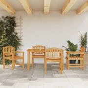 vidaXL Hagespisegruppe 5 deler heltre teak