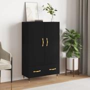 vidaXL Highboard svart 69,5x31x115 cm konstruert tre