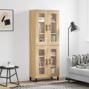 vidaXL Highboard sonoma eik 69,5x34x180 cm konstruert tre