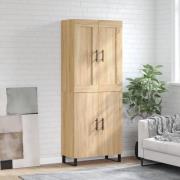 vidaXL Highboard sonoma eik 69,5x34x180 cm konstruert tre