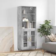 vidaXL Highboard betonggrå 69,5x34x180 cm konstruert tre