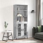 vidaXL Highboard betonggrå 69,5x34x180 cm konstruert tre