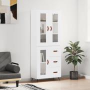 vidaXL Highboard hvit 69,5x34x180 cm konstruert tre