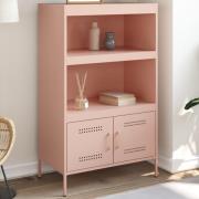 vidaXL Highboard rosa 68x39x113 cm stål