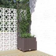 vidaXL Plantekasse med espalier brun 40x40x136 cm PP