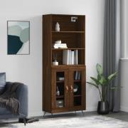 vidaXL Highboard brun eik 69,5x34x180 cm konstruert tre