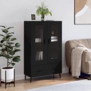 vidaXL Highboard svart 69,5x31x115 cm konstruert tre