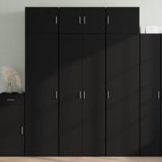 vidaXL Highboard svart 70x42,5x185 cm konstruert tre