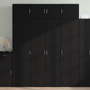 vidaXL Highboard svart 80x42,5x185 cm konstruert tre