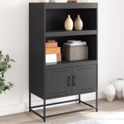 vidaXL Highboard svart 68,5x38,5x123,5 cm stål