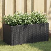 vidaXL Plantekasser med 2 potter 2 stk svart 72x30x32 cm polyrotting