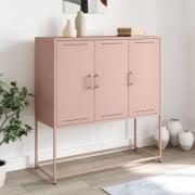 vidaXL Highboard rosa 100,5x39x107 cm stål