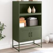 vidaXL Highboard olivengrønn 68,5x38,5x123,5 cm stål