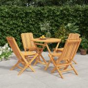 vidaXL Hagespisegruppe 5 deler heltre teak