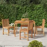 vidaXL Hagespisegruppe 5 deler heltre teak