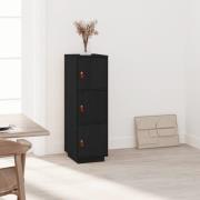 vidaXL Highboard svart 34x40x108,5 cm heltre furu