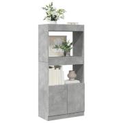 vidaXL Highboard betonggrå 63x33x140 cm konstruert tre