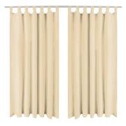 vidaXL Mikrosateng gardiner med hemper 2 stk 140x175 cm beige