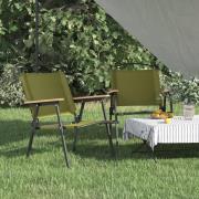 vidaXL Campingstoler 2 stk grønn 54x55x78 cm oxfordstoff