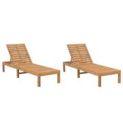 vidaXL Solsenger 2 stk heltre teak