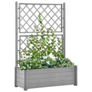 vidaXL Plantekasse med espalier 100x43x142 cm PP steingrå