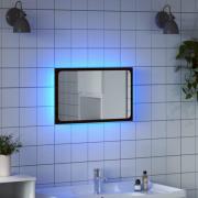 vidaXL Baderomsspeil med LED brun eik 60x8,5x38 cm konstruert tre