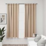 vidaXL Lystette gardiner kroker og lin-design 2 stk beige 140x175 cm