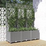 vidaXL Plantekasse med espalier lysegrå 120x40x136 cm PP