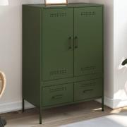 vidaXL Highboard olivengrønn 68x39x101,5 cm stål