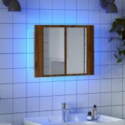 vidaXL Speilskap med LED artisan eik 60x12x45 cm konstruert tre