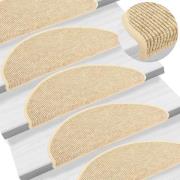 vidaXL Selvklebende trappematter sisal-utseende 15 stk 65x21x4cm beige