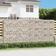 vidaXL Gabionkurver buede 2 stk 400x30x200/220 cm galvanisert jern