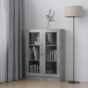 vidaXL Vitrine betonggrå 82,5x30,5x115 cm konstruert tre