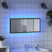 vidaXL Baderomsspeil med LED brun eik 100x8,5x37 cm konstruert tre