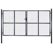 vidaXL Hageport netting galvanisert stål 289x150 cm grå