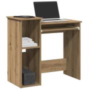 vidaXL Skrivebord med hyller artisan eik 84x40x78 cm konstruert tre